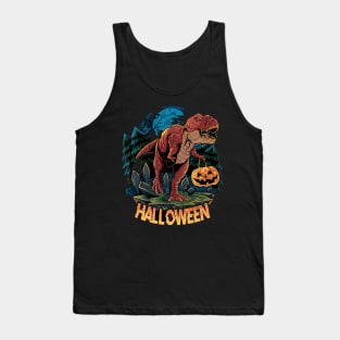 halloween t-rex dinosaur brings pumpkin Tank Top